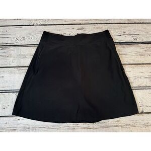 Athleta‎ Womens Sz 4 Black Athletic Skort Skirt Quick Dry Zip Pockets